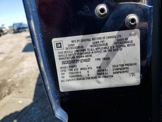 Photo 10 from auction – 2000 CHEVROLET SILVERADO with VIN 2GCEC19T7Y1274537