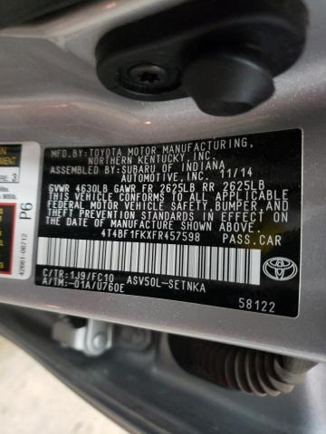Photo 10 from auction – 2015 TOYOTA CAMRY LE with VIN 4T4BF1FKXFR457598