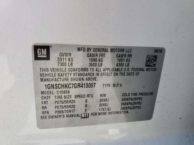 Photo 10 from auction – 2016 CHEVROLET SUBURBAN C with VIN 1GNSCHKC7GR413097