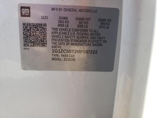 Photo 10 from auction – 2021 CHEVROLET MALIBU LS with VIN 1G1ZC5ST2MF087222