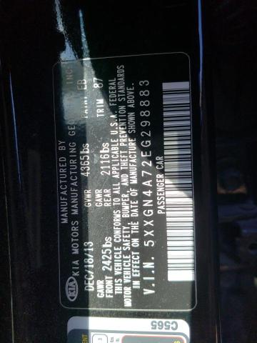 Photo 10 from auction – 2014 KIA OPTIMA with VIN 5XXGN4A72EG298883