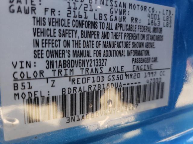 Photo 10 from auction – 2022 NISSAN SENTRA SR with VIN 3N1AB8DV6NY213327