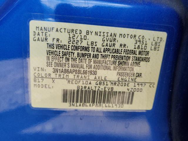 Photo 10 from auction – 2011 NISSAN SENTRA 2.0 with VIN 3N1AB6AP8BL661930