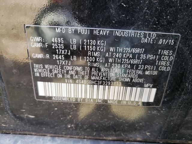 Photo 10 from auction – 2015 SUBARU OUTBACK 2. with VIN 4S4BSBHC3F3293313
