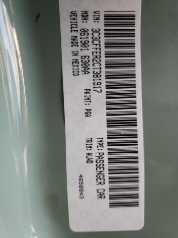 Photo 10 from auction – 2012 FIAT 500 LOUNGE with VIN 3C3CFFER2CT381917