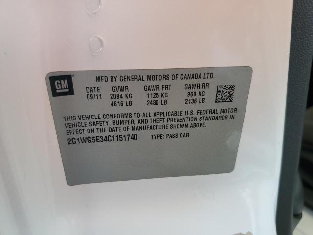 Photo 10 from auction – 2012 CHEVROLET IMPALA LT with VIN 2G1WG5E34C1151740