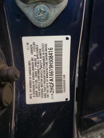 Photo 10 from auction – 2009 HONDA CIVIC with VIN 2HGFA16619H508416