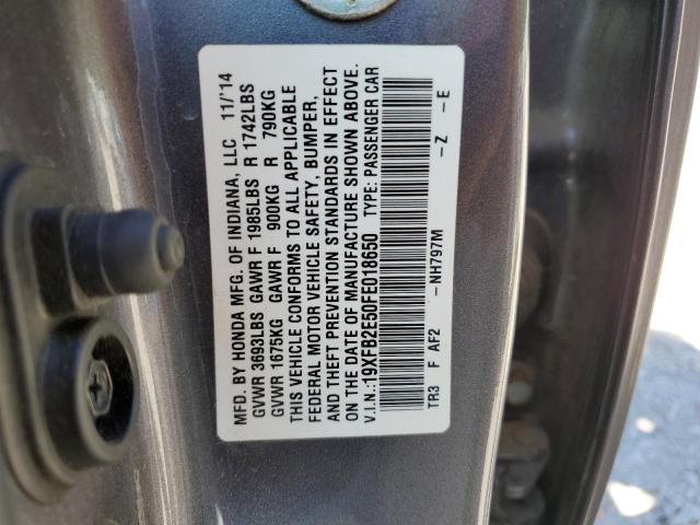 Photo 10 from auction – 2015 HONDA CIVIC LX with VIN 19XFB2E50FE018650
