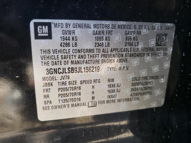Photo 10 from auction – 2018 CHEVROLET TRAX 1LT with VIN 3GNCJLSB9JL156219