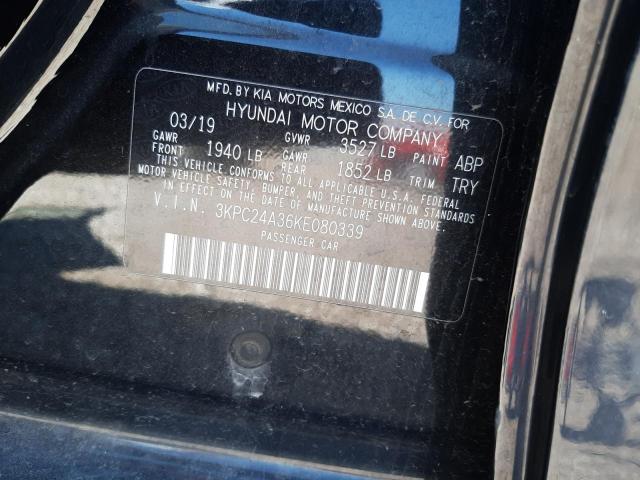 Zdjęcie 10 z aukcji – 2019 HYUNDAI ACCENT SE z VIN 3KPC24A36KE080339
