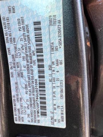 Photo 10 from auction – 2016 FORD ESCAPE S with VIN 1FMCU0F74GUA01060