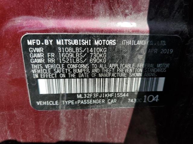 Photo 10 from auction – 2019 MITSUBISHI MIRAGE G4 with VIN ML32F3FJ1KHF15544