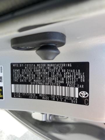 Photo 10 from auction – 2022 TOYOTA COROLLA LE with VIN 5YFEPMAE4NP332183