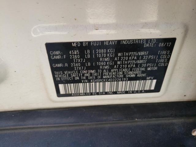Photo 10 from auction – 2013 SUBARU OUTBACK 2. with VIN 4S4BRCKC4D3226193