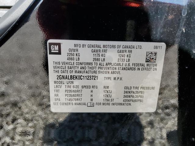 Photo 10 from auction – 2012 CHEVROLET EQUINOX LS with VIN 2GNALBEK0C1123721