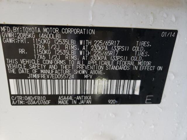 Photo 10 from auction – 2014 TOYOTA RAV4 LE with VIN JTMBFREV7ED055724