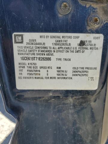Photo 10 from auction – 2001 CHEVROLET SILVERADO with VIN 1GCEK19T71E282886