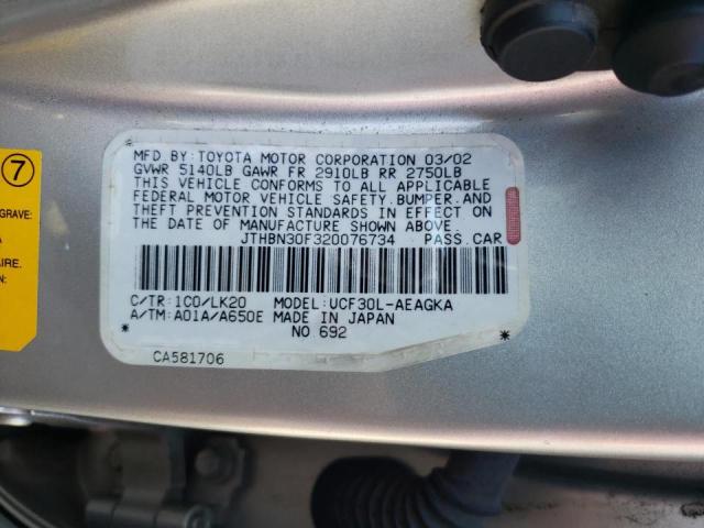 Photo 10 from auction – 2002 LEXUS LS 430 with VIN JTHBN30F320076734
