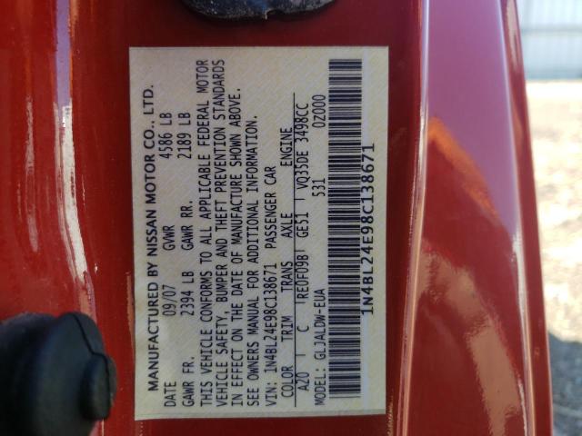Photo 10 from auction – 2008 NISSAN ALTIMA 3.5 with VIN 1N4BL24E98C138671
