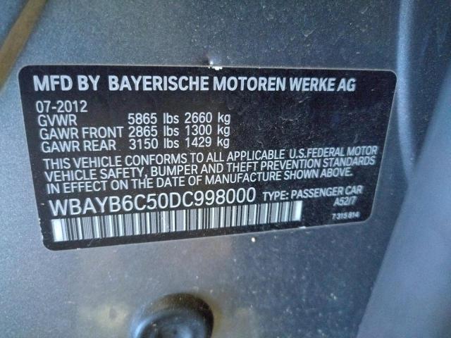 Photo 10 from auction – 2013 BMW 750 XI with VIN WBAYB6C50DC998000