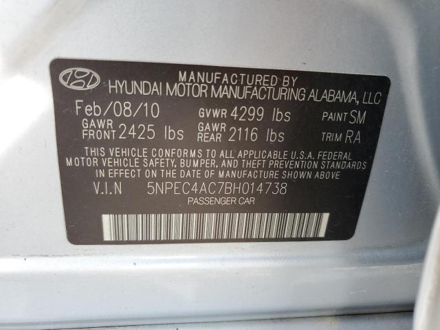 Photo 10 from auction – 2011 HYUNDAI SONATA SE with VIN 5NPEC4AC7BH014738