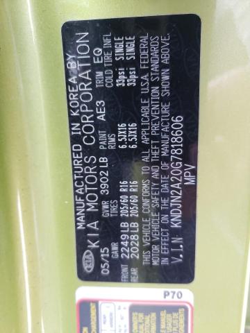 Photo 10 from auction – 2016 KIA SOUL with VIN KNDJN2A20G7818606