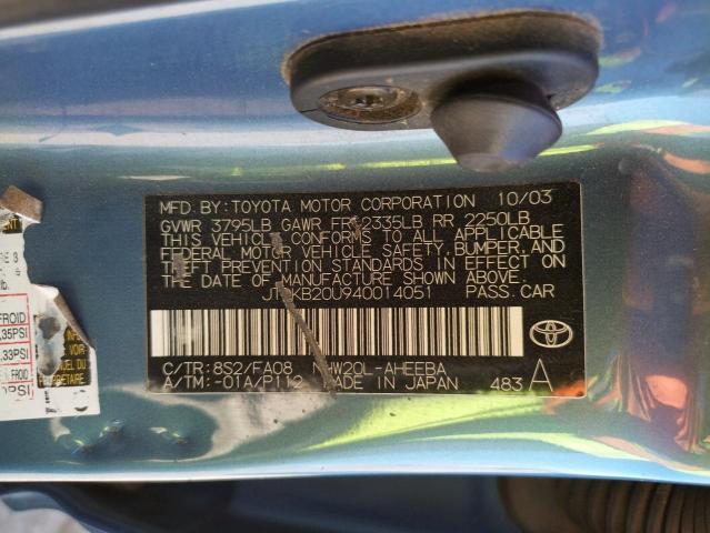 Photo 10 from auction – 2004 TOYOTA PRIUS with VIN JTDKB20U940014051