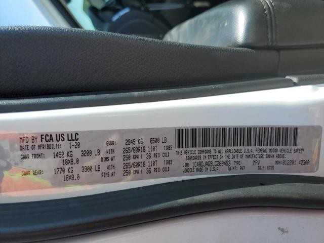 Photo 10 from auction – 2020 DODGE DURANGO SX with VIN 1C4RDJAG9LC269453