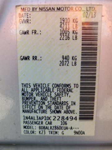 Photo 10 from auction – 2013 NISSAN ALTIMA 2.5 with VIN 1N4AL3AP1DC228494