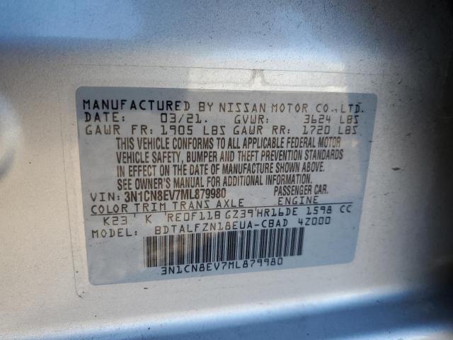 Photo 10 from auction – 2021 NISSAN VERSA SV with VIN 3N1CN8EV7ML879980