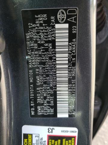 Photo 10 from auction – 2012 TOYOTA COROLLA BA with VIN 2T1BU4EE8CC878312