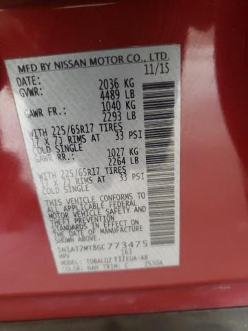 Photo 10 from auction – 2016 NISSAN ROGUE S with VIN 5N1AT2MT8GC773475