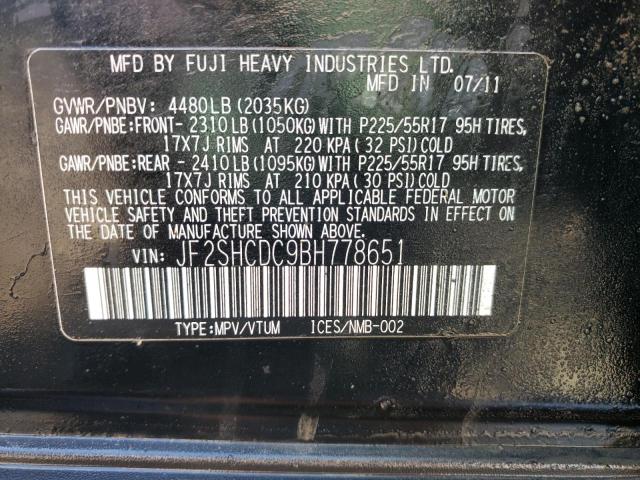 Photo 10 from auction – 2011 SUBARU FORESTER 2 with VIN JF2SHCDC9BH778651