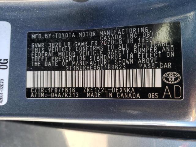 Photo 10 from auction – 2016 TOYOTA COROLLA L with VIN 2T1BURHEXGC489623