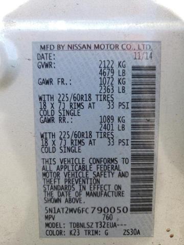 Photo 10 from auction – 2015 NISSAN ROGUE S with VIN 5N1AT2MV6FC790050