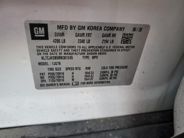 Photo 10 from auction – 2021 CHEVROLET TRAX LS with VIN KL7CJKSB5MB301245