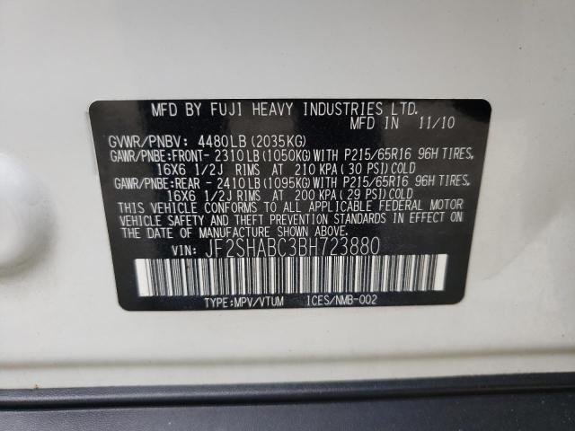 Photo 10 from auction – 2011 SUBARU FORESTER 2 with VIN JF2SHABC3BH723880