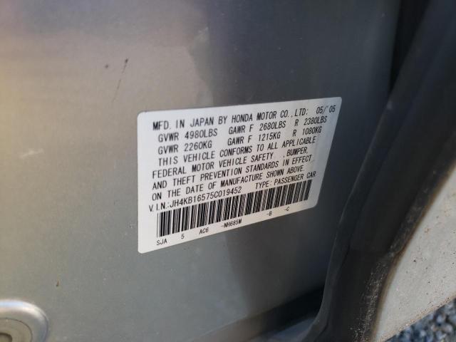 Photo 10 from auction – 2005 ACURA RL with VIN JH4KB16575C019452