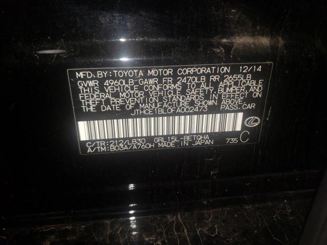 Photo 10 from auction – 2015 LEXUS GS 350 with VIN JTHCE1BL0FA002473