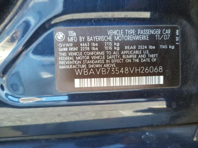 Photo 10 from auction – 2008 BMW 335 I with VIN WBAVB73548VH26068