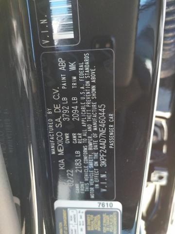 Photo 10 from auction – 2022 KIA FORTE FE with VIN 3KPF24AD7NE460445