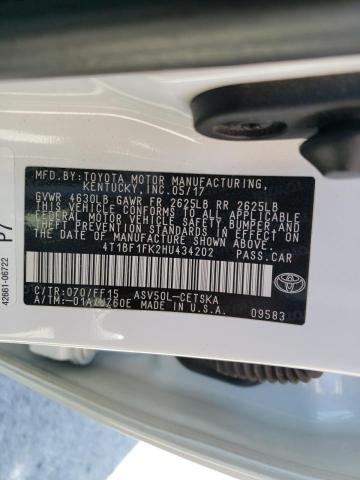 Photo 10 from auction – 2017 TOYOTA CAMRY LE with VIN 4T1BF1FK2HU434202