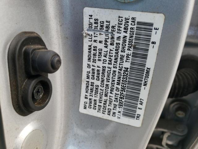 Photo 10 from auction – 2014 HONDA CIVIC LX with VIN 19XFB2F56EE033294
