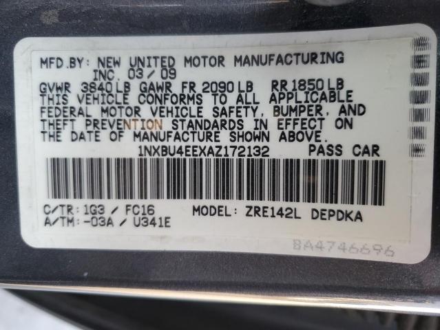 Photo 10 from auction – 2010 TOYOTA COROLLA BA with VIN 1NXBU4EEXAZ172132