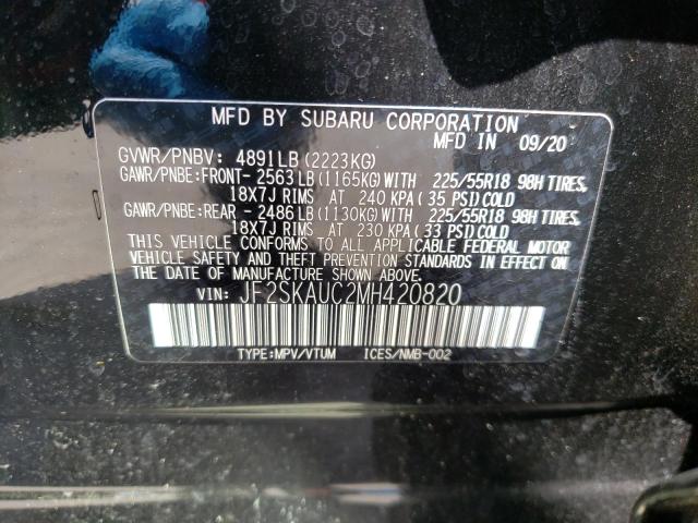 Photo 10 from auction – 2021 SUBARU FORESTER L with VIN JF2SKAUC2MH420820