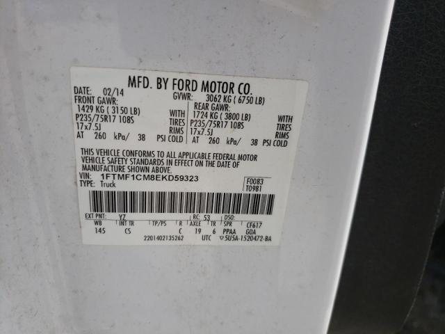 Photo 10 from auction – 2014 FORD F150 with VIN 1FTMF1CM8EKD59323