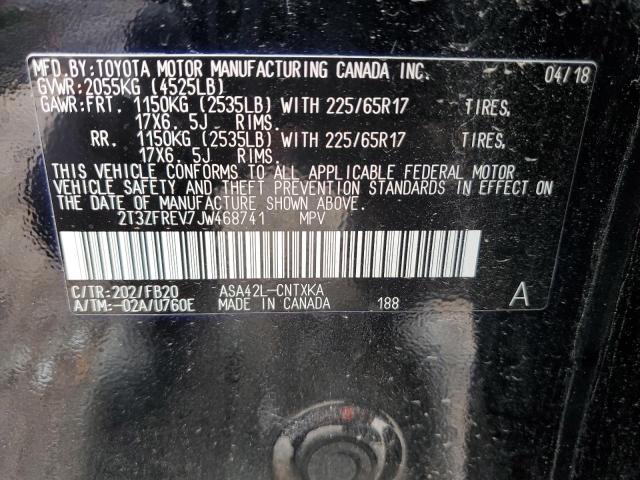 Photo 10 from auction – 2018 TOYOTA RAV4 LE with VIN 2T3ZFREV7JW468741