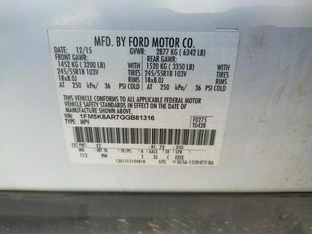 Photo 10 from auction – 2016 FORD EXPLORER P with VIN 1FM5K8AR7GGB81316