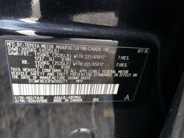 Photo 10 from auction – 2015 TOYOTA RAV4 XLE with VIN 2T3WFREV3FW209271