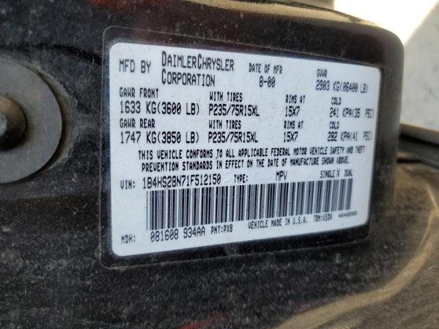 Photo 10 from auction – 2001 DODGE DURANGO with VIN 1B4HS28N71F512150